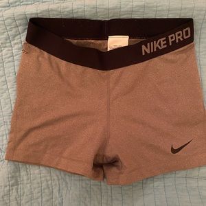 Grey Nike Pro Dri Fit Compression Shorts-Large
